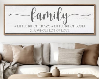 Family Sign, Family A Little Bit Of Crazy, Family Wall Decor