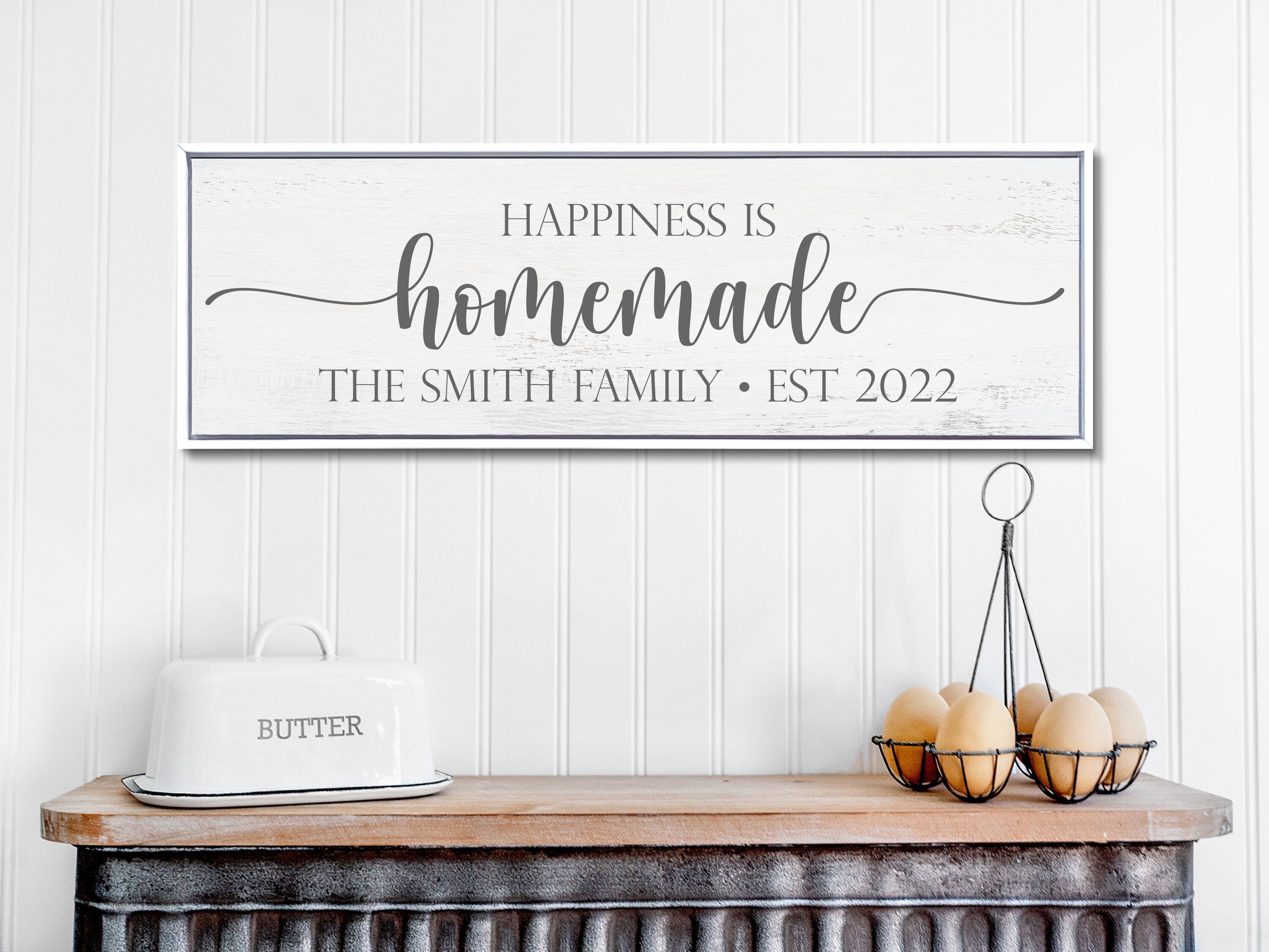 Kitchen Sign Happiness is Homemade Sign Personalized Kitchen - Etsy