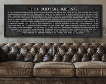 Rudyard Kipling "If" Poem Canvas Wall Hanging, Graduation Gift for Son