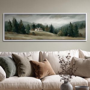 Sage Green Wall Art: Moody Landscape Canvas Print image 10