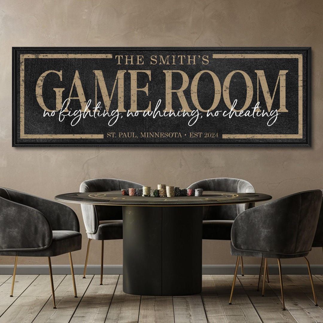 Personalized Game Room Sign: Farmhouse Style Custom Decor - Etsy