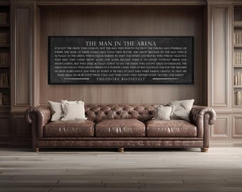 Man in the Arena Sign: Inspirational Office Wall Art, Motivational Quote Print for Workplace Decor