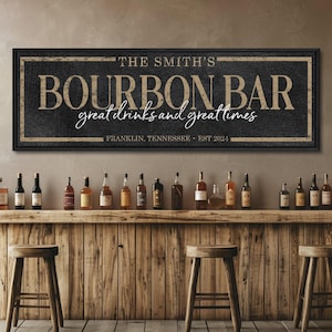 Custom Bourbon Bar Sign, Personalized Bourbon Bar Sign, Personalized Decor