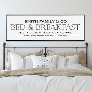 Personalized Bed and Breakfast Sign, Custom Bed and Breakfast Sign, Above the Bed Sign - Etsy