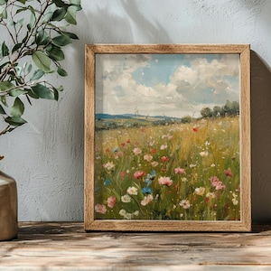 Landscape Art Print : Field of Wildflowers Home Decor