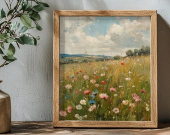 Landscape Art Print : Field of Wildflowers Home Decor