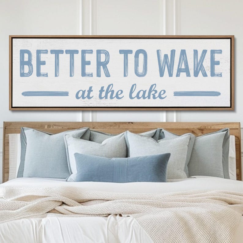 Lake House Sign, Farmhouse Canvas, Above Bed Decor Bild 2