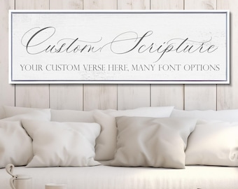 Custom Bible Verse Canvas Sign: Farmhouse Christian Decor