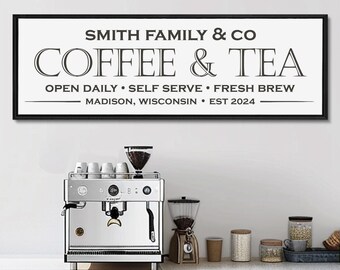 Custom Coffee and Tea Sign, Personalized Farmhouse Decor