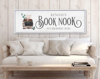 Personalized Book Nook Sign: Library Decor