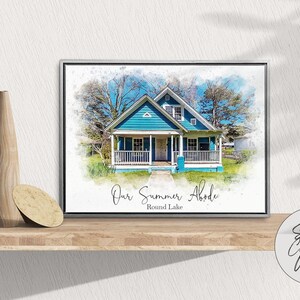 Watercolor Painting from Photo, Custom Home Portrait, New Home Gift