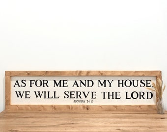 As for me and my house, we will serve the Lord sign. 36 in x 12 in or 48x12. Dining room decor, joshua 24:15 Christmas gift fall sign