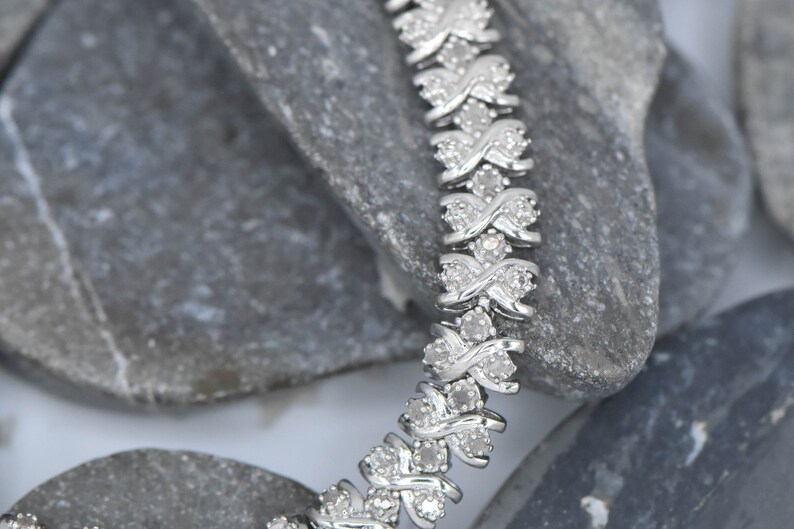 Sterling Silver Silver Diamond Bracelet