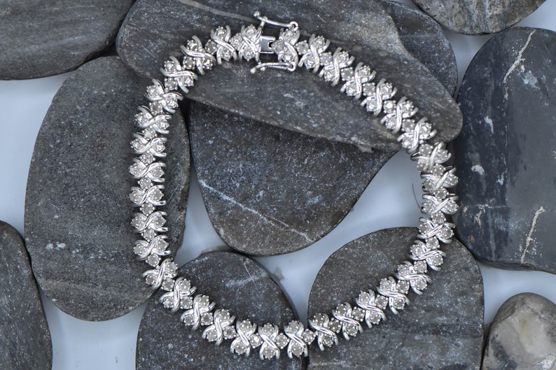 Sterling Silver Silver Diamond Bracelet