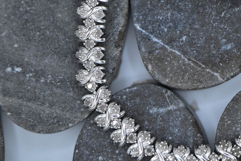 Sterling Silver Silver Diamond Bracelet