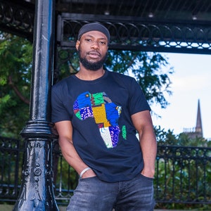 Mannen Afrika Map Tee Shirt