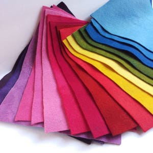 All-Naturally Dyed 100% wool felt sheets/ yardage, over 30 shades, felted wool fabric