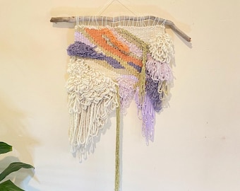 Weaving/ Tapestry ‘Golden Veins’, wall hanging, tapestry weaving, wall decor, one of a kind fibre art