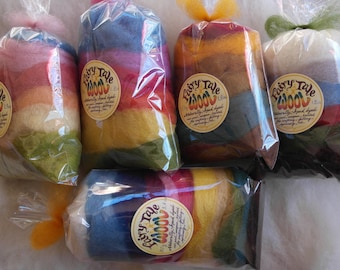 All-Naturally Dyed Wool Roving-Mixes  50g, Romney wool, themed colour mixes