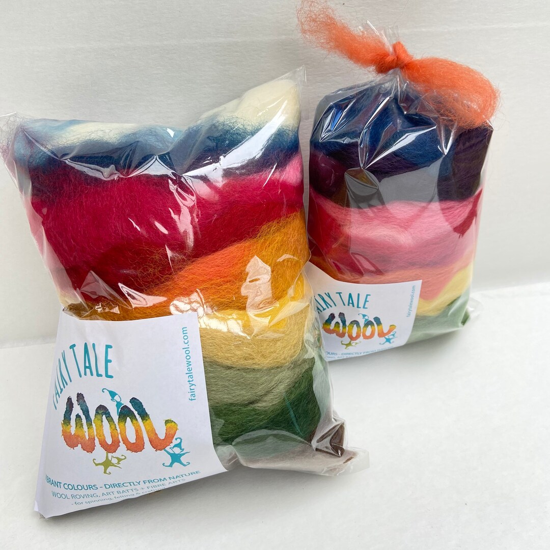 All-naturally Dyed Wool Roving-mixes, 100g, Romney Wool, Roving Colour ...