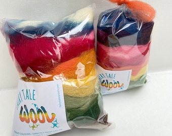 All-Naturally Dyed Wool Roving-Mixes, 100g, Romney wool, roving colour mixes, wool roving mixes, naturally dyed assorted roving