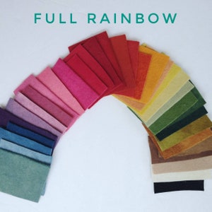 Natürlich handgefärbter Wollfilz in kleiner Menge, Regenbogenwollfilz, Jahreszeitenwollfilz