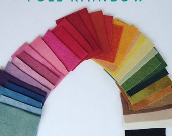 All-Naturally Dyed Wool Felt Patches Mix (large), Rainbow felt mix, full rainbow mix, felt patches