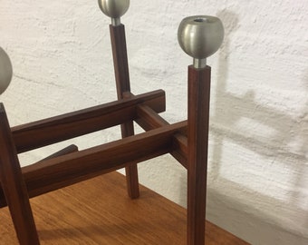 Mid century candle holder rosewood 60s made in Denmark