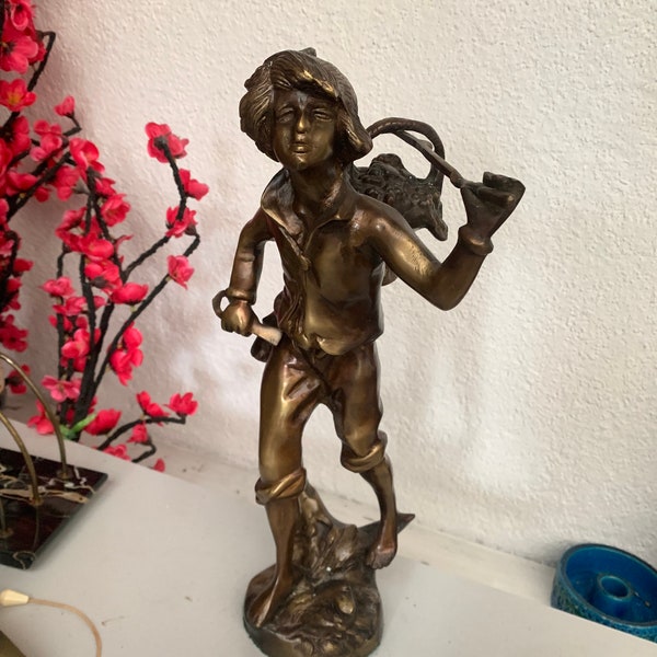 Vintage Figur Statuette Bronzefigur Messing 35 cm 70er