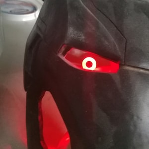 Luminescent eyes kit halo effect, adaptable to any helmet, Lenses engraved and laser cut + LED