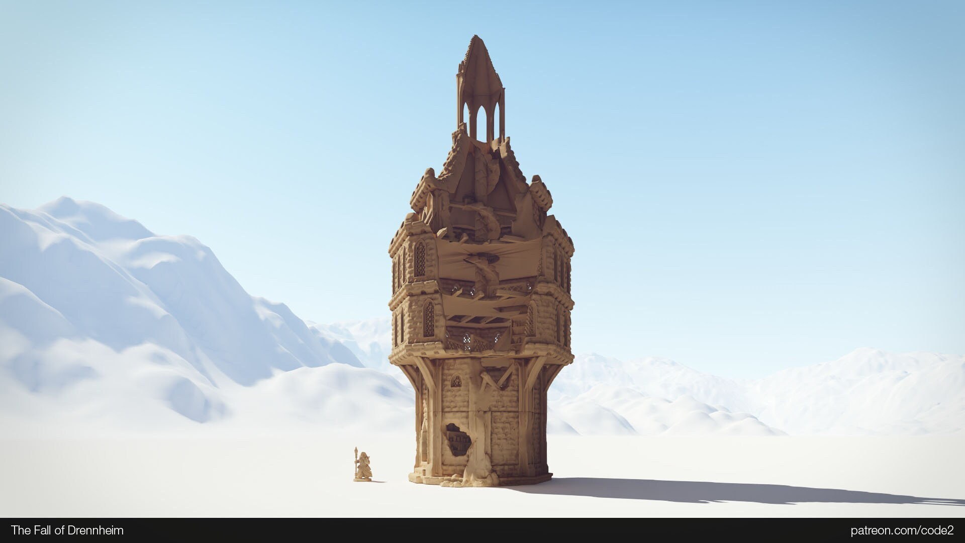 Wizard Tower Crushed - 28 Mm/32 Mm - Drennheim - Miniature