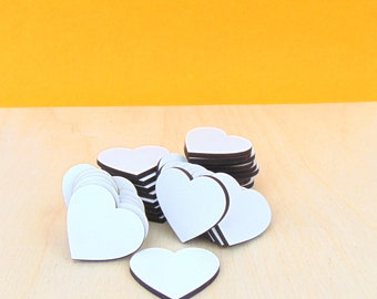 White decorative hearts 10 pieces 2.5 cm 3 cm 4 cm 5 cm 6 cm 7 cm or 8 cm, decoration, gift wooden heart white HDF