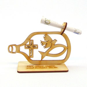 Monetary gift for Confirmation Communion Confirmation Fish Cross Digging Ship Dove Ecclesiastical, Communion Gift