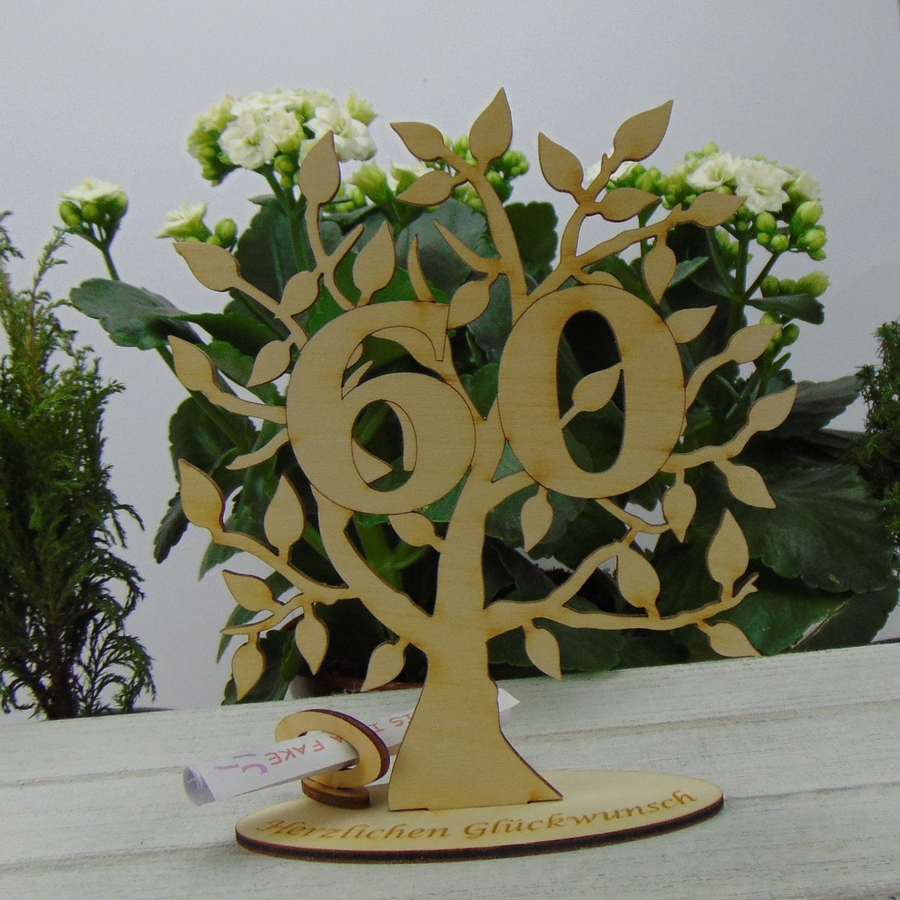 Geschenk zum 60. Geburtstag Lebensbaum Zahl 60 mit Etsy