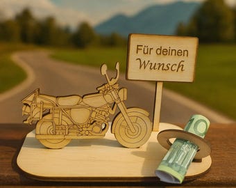 Ciclomotore in regalo per la patente di guida, Buon viaggio, Sedici anni, pedone > 50ccm Power, motocicletta, ciclomotore della RDT, pensione, compleanno, fatto di legno K20