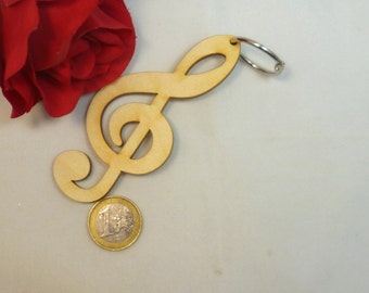 Schlüsselanhänger Musik Notenschlüssel 8 cm aus Holz DIY mit Liebe ausgesucht NEU Anhänger für Schlüssel Geschenk für zwischendurch
