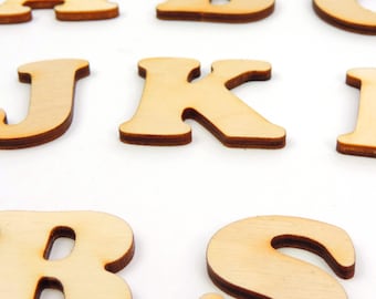 Lettere di alfabeto di legno 50mm, in bianco per ritocchi, 1,96 pollici di legno, per porta segni, nome tag nome sulla porta, decalcomanie della parete della scuola materna