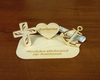 Geldgeschenk zur Kommunion, Glaube Liebe Hoffnung Symbole, Geschenk, Kirchlich, Kommunionsgeschenk