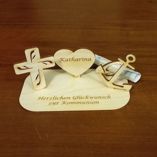 Geldgeschenk zur Kommunion, Glaube Liebe Hoffnung Symbole, Geschenk, Kirchlich, Kommunionsgeschenk