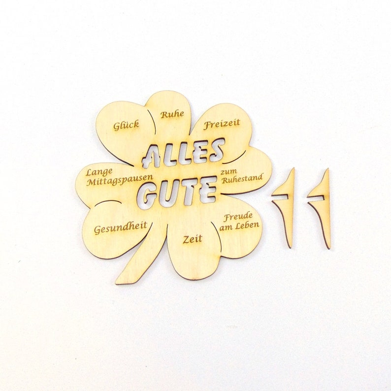 Geschenk zur Rente zum Ruhestand Kleeblatt 11 cm Etsy