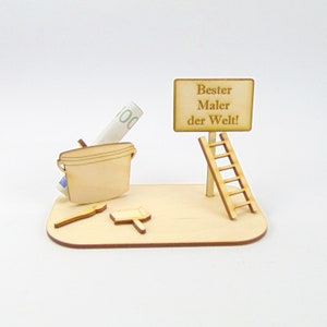 Money gift for a painter, construction worker gift, town sign, birthday gift, ladder, bucket, gift idea K51