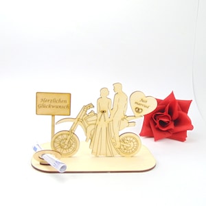 Geldgeschenk Brautpaar mit Cross, Hochzeitsgeschenk für Biker, Bikerhochzeit K6