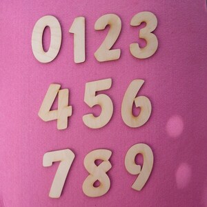 Wooden numbers 8 cm high number freely selectable for birthday, as house number, table decoration image 2