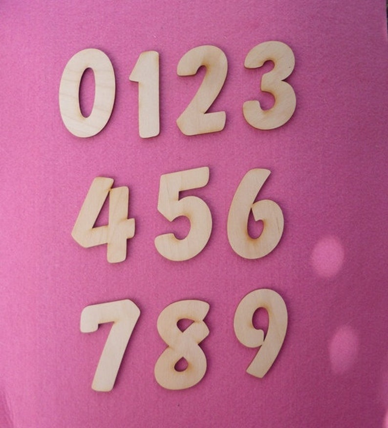 Wooden numbers 8 cm high number freely selectable for birthday, as house number, table decoration image 2