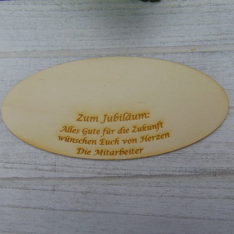 Geschenk zum 70 Geburtstag, Gutschein und Geldgeschenk, Lebensbaum Zahl 70, mit graviertem Fuß Herzlichen Glückwunsch, 16 cm Bild 6