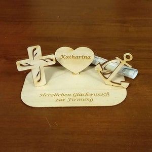 Geldgeschenk zur Firmung, Glaube Liebe Hoffnung Symbole, Geschenk, Kirchlich, Taufgeschenk K9