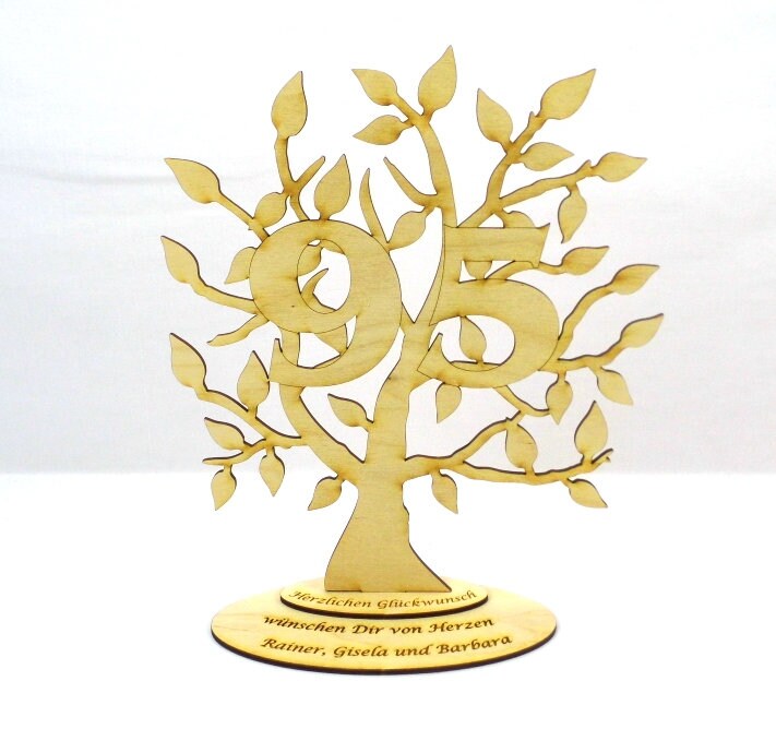 28 cm,Geschenk Lebensbaum Jubiläums Baum zum 55 Geburtstag aus Holz 
