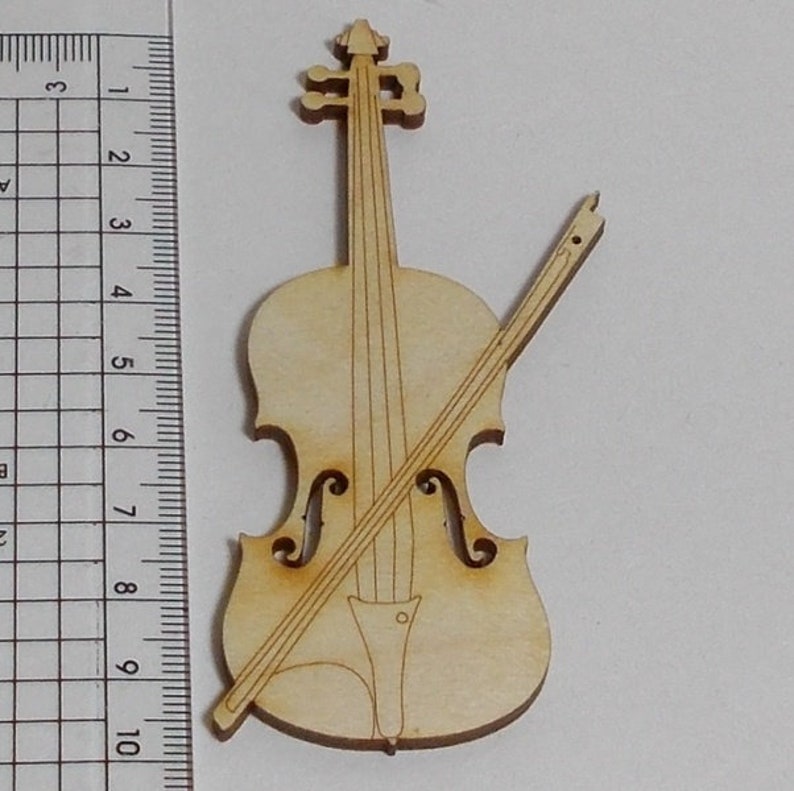 Geige aus Holz Geschenk für Musiker, Geigenspieler, Deko, 7cm 10 cm oder 12 cm Höhe Bild 2