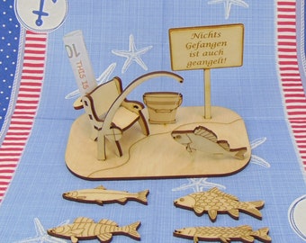 Cadeau pour les pêcheurs cadeau d'anniversaire drôle canne à pêche carpe brochet sandre truite perche pour les vrais hommes kit en bois K22