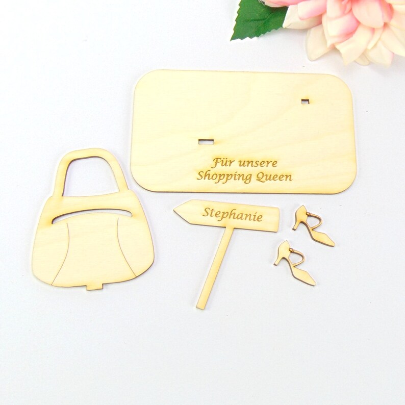 Gift handbag for women, gift for girlfriend shoes, high heels, women's day, funny gift idea, wooden money gift K66 image 6